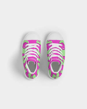 Pink Bubble Gum - Honey Dew Berry Drip Kids Hightop Canvas Shoe